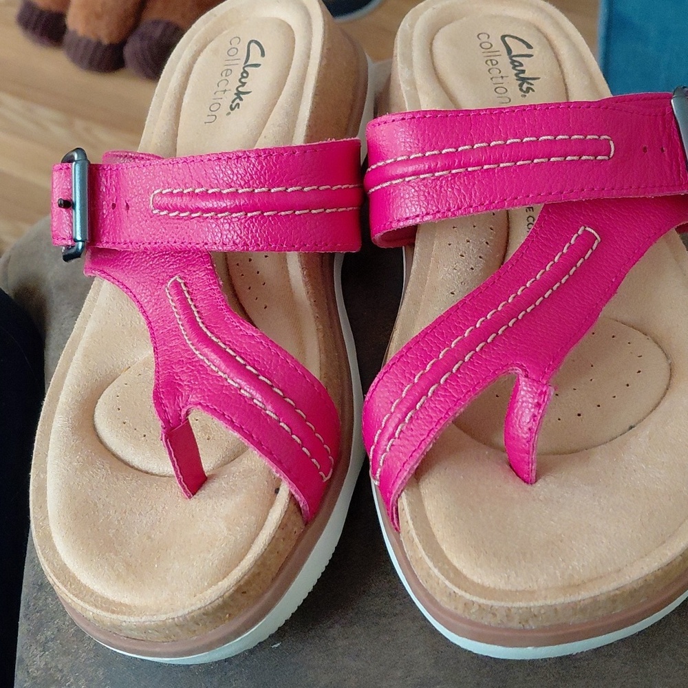 Clarks Collection Pink Sandles  Size 7 - Picture 7 of 7